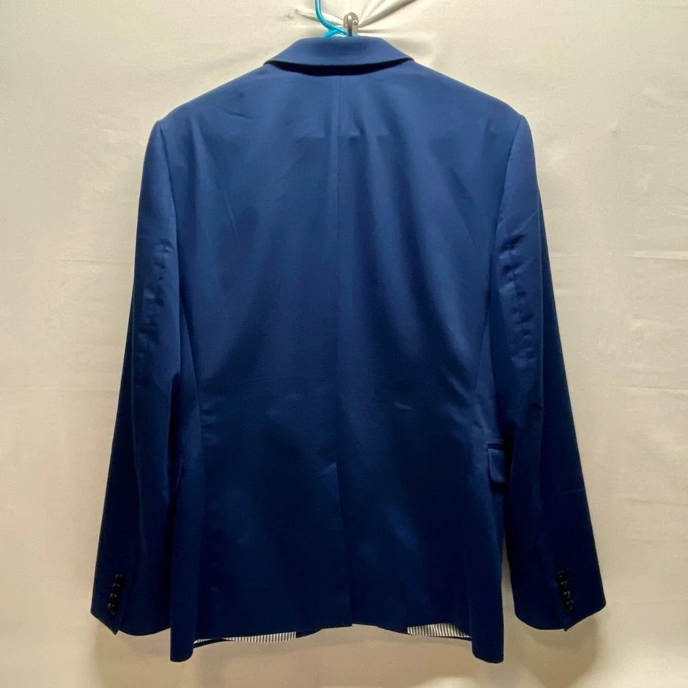 Express Blazer Suit Jacket Men's Medium Navy Blue 2 Button Slim Fit Top Coat EUC